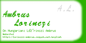 ambrus lorinczi business card